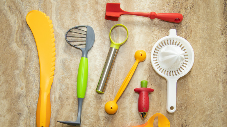 different kitchen utensils and gadgets