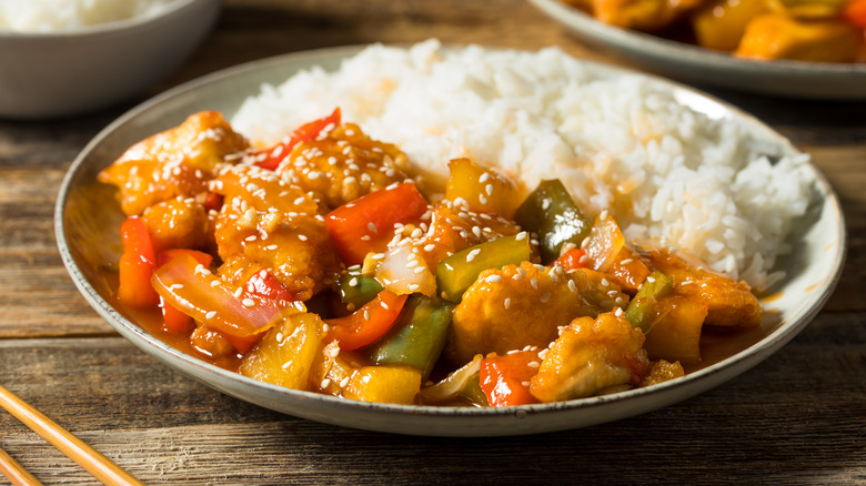 Plate of sweet-and-sour-chicken