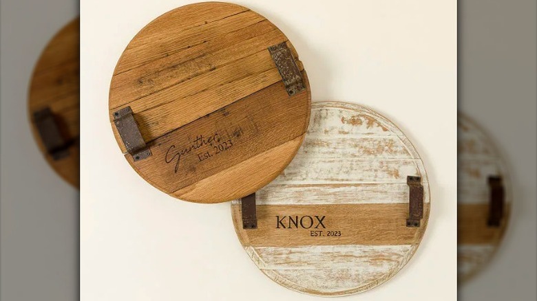 Custom Bourbon Barrel Serving Tray