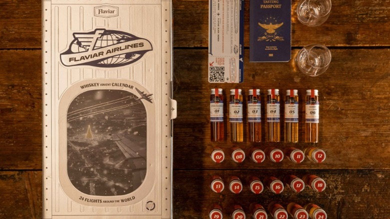 Flaviar advent calendar contents laid out