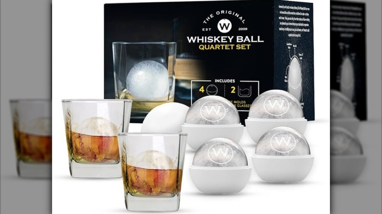 Whiskey Ball Quarter ice cube mold set