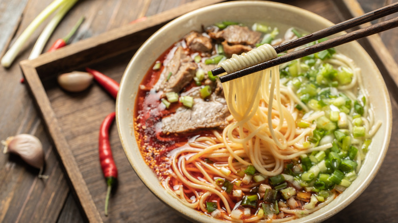 A traditional Chinese noodle bowl