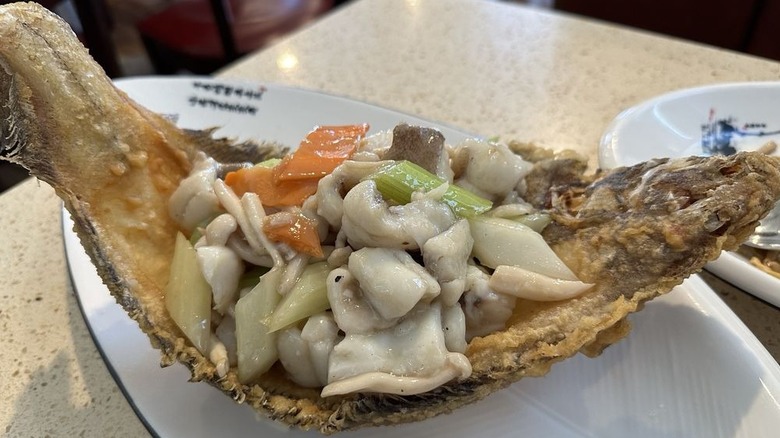 A plate of deep fried flounder