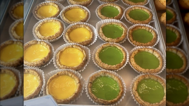 Egg and pandan tarts