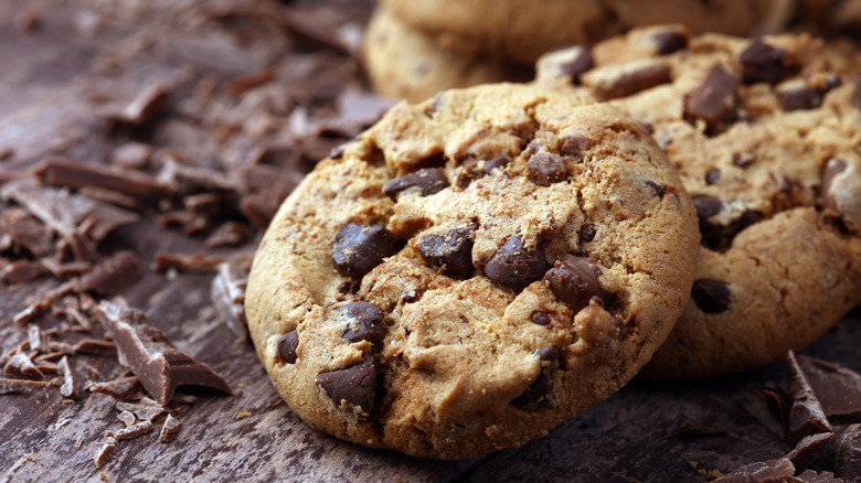 Two chocolate chip cookies