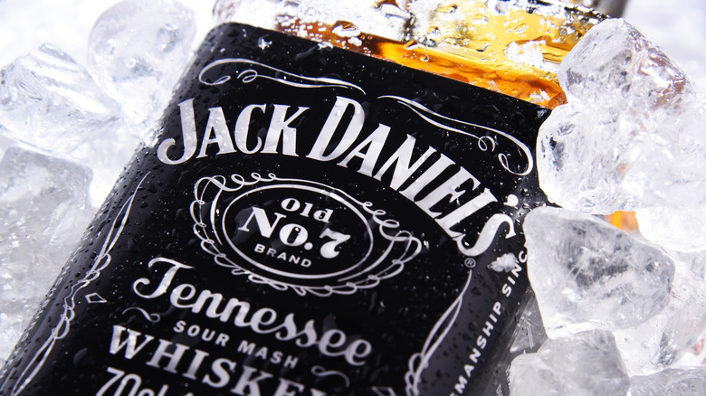 Jack Daniel's bottle in ice