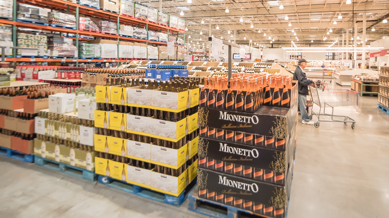 wine section at Costco