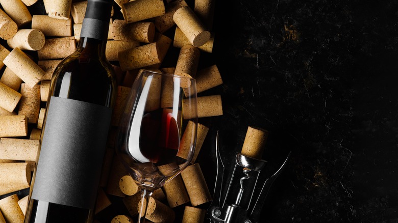 Wine bottle corks glass