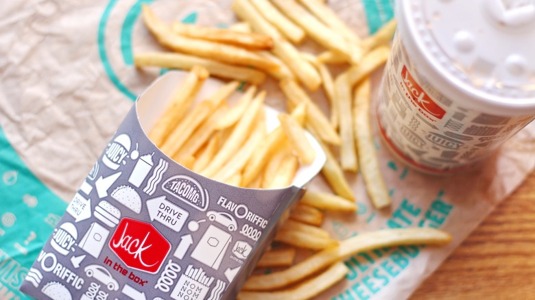 Jack in the Box drink and fries