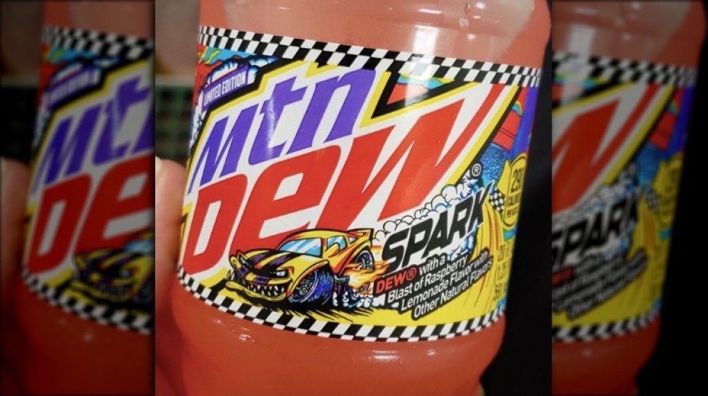 Bottle of new Spark Raspberry Lemonade Mountain Dew