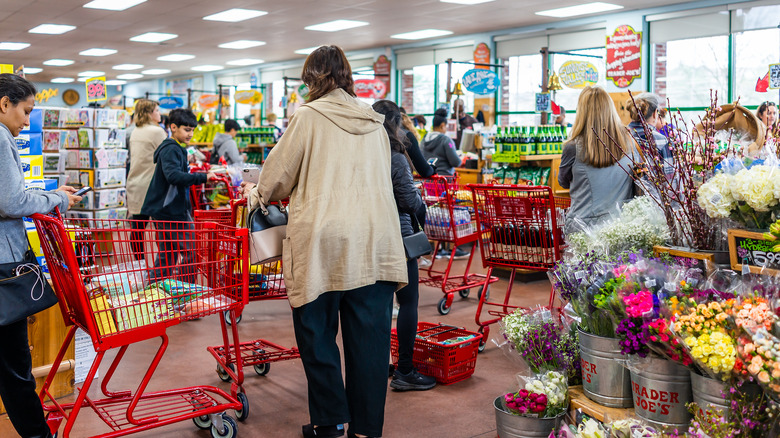 People shopping at Trader Joe's