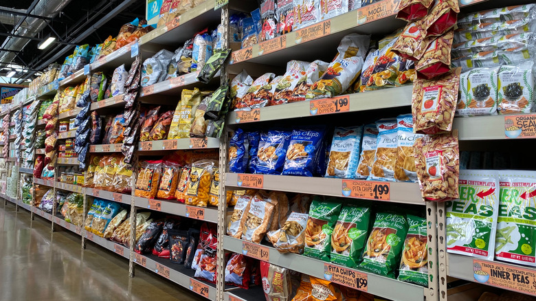 The snack aisle at Trader Joe's