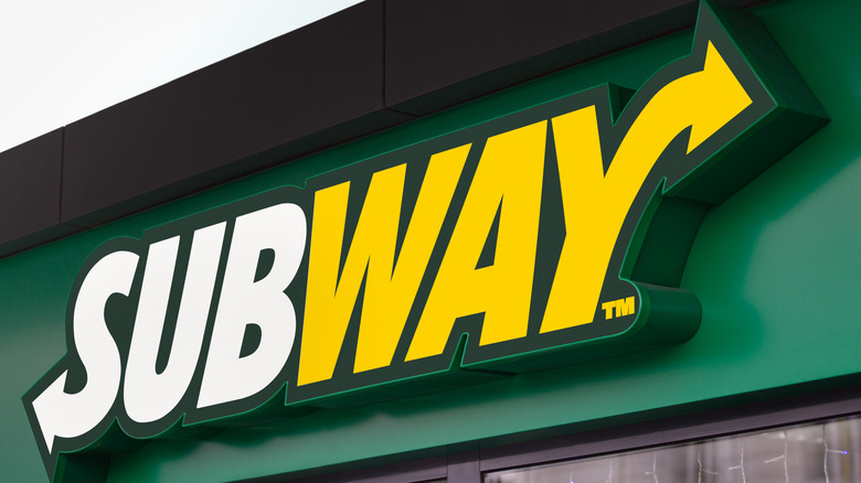 Sign outside Subway location
