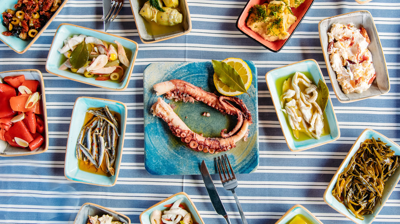 Greek seafood assortment