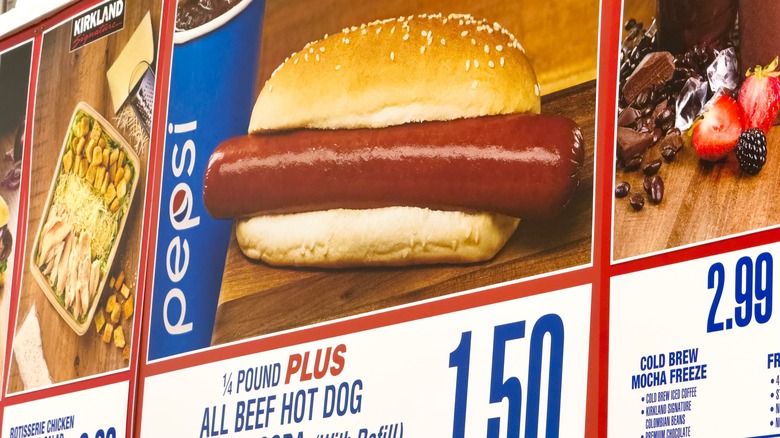 Costco food court hot dog menu