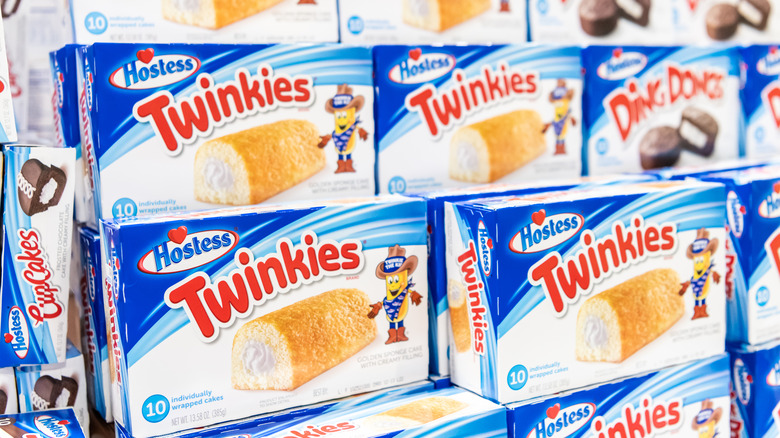 Stacked boxes of Twinkies