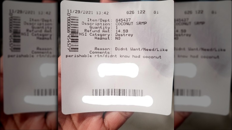 A return receipt from Costco