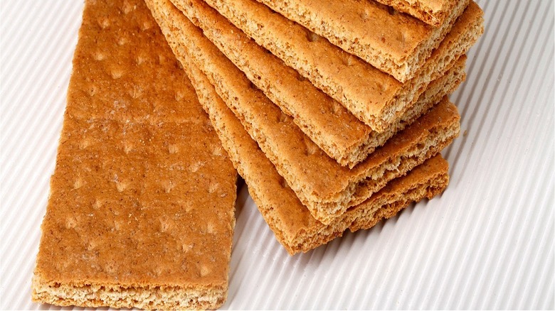 graham cracker on white background