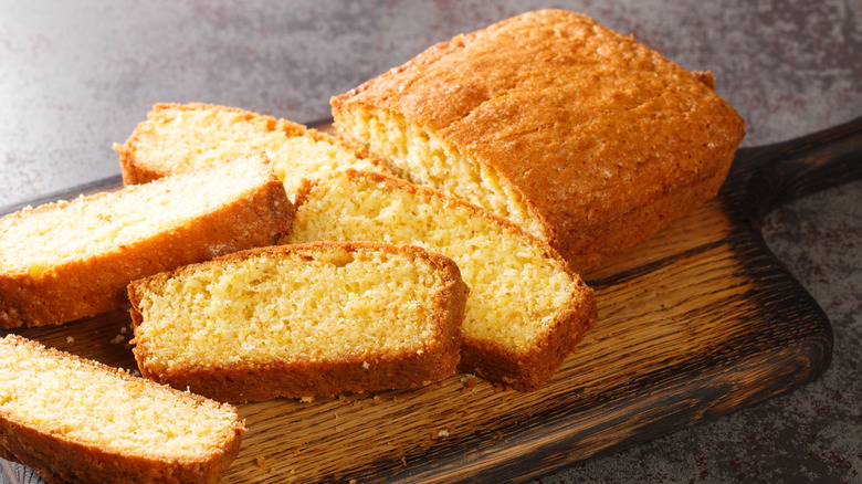 sliced Madeira cake