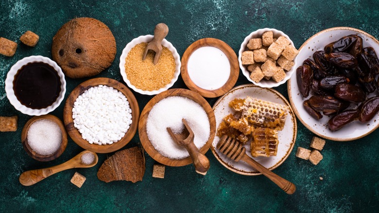 Various sweeteners such as sugar, honey, molasses