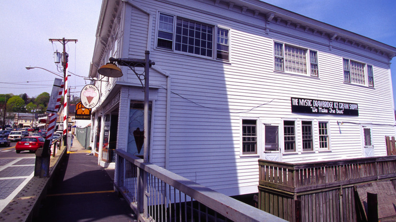 View of Mystic Ice cream from the drawbridge