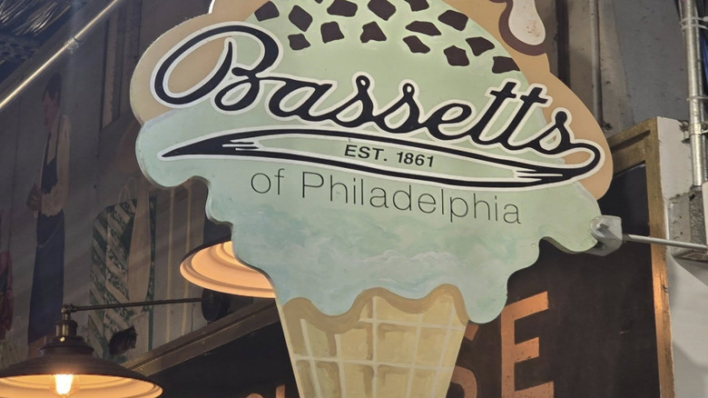 Bassetts storefront sign
