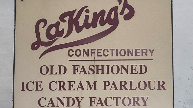 La King's confectionery sign