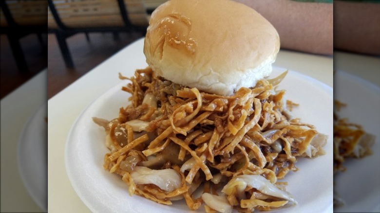 Chow mein sandwich at China Star Restaurant