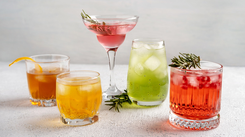 summery cocktail assortment