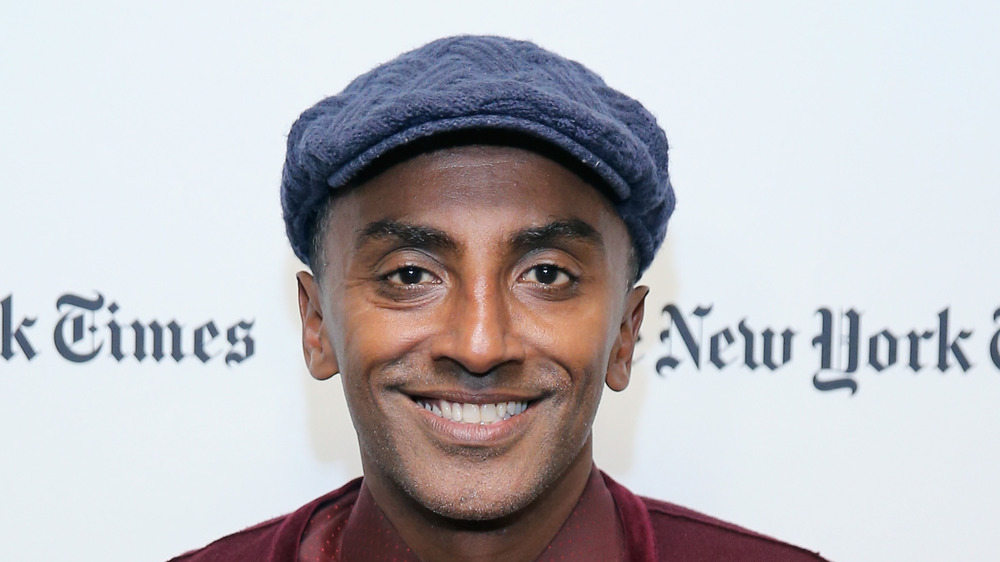 Chef Marcus Samuelsson smiles at event