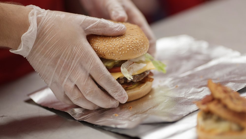 A burger from Five Guys