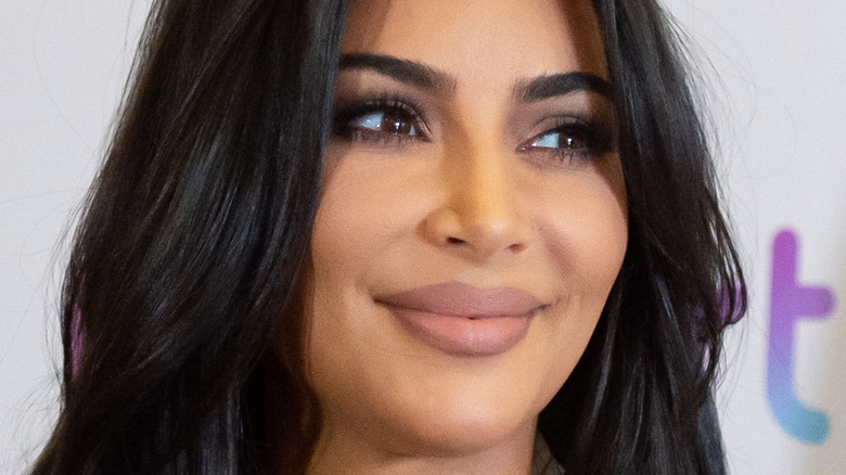 Kim Kardashian smiling