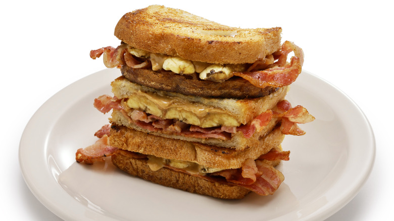 Peanut butter, banana, and bacon "Elvis" sandwich
