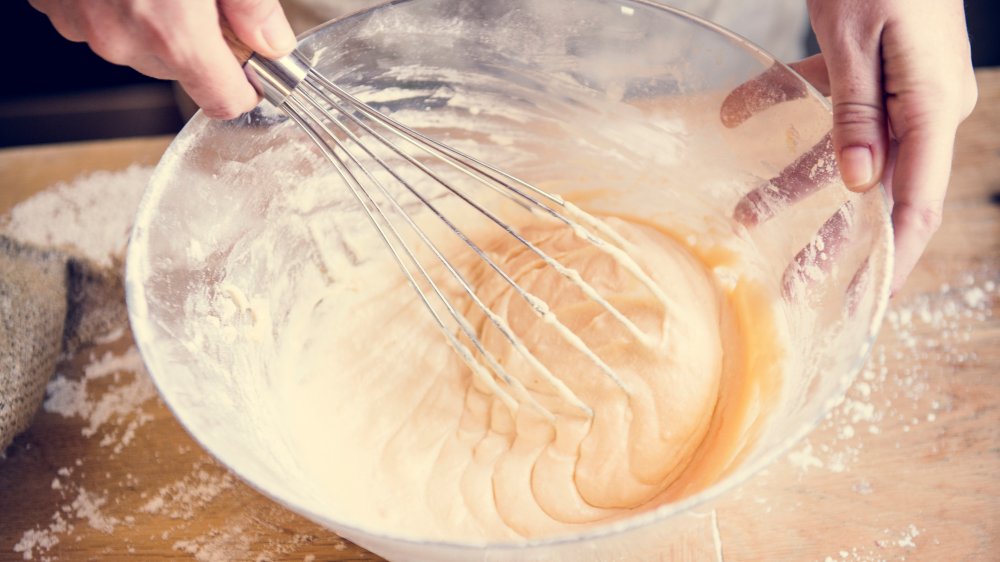 Mixing cake batter