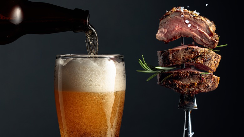 beer with steak