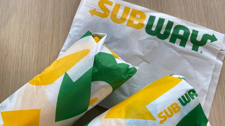 Wrapped Subway sandwich