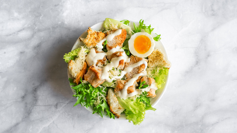 Homemade Caesar salad