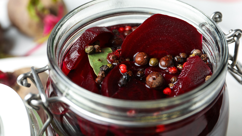 pickled beets in jar