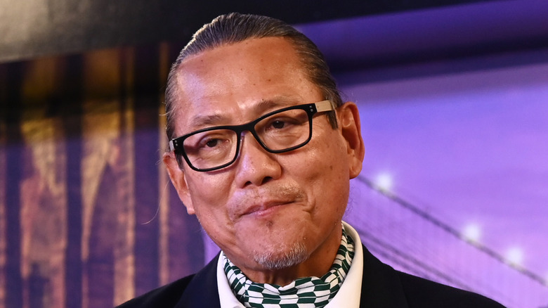 Chef Morimoto chewing