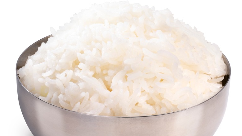 Bowl of rice close up