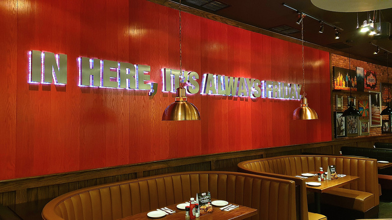 Interior design of TGI Fridays at one of its locations
