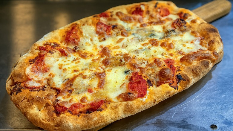 cheesy pepperoni Italian focaccia pizza