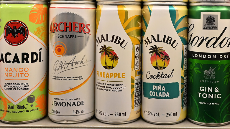 selection of canned cocktails