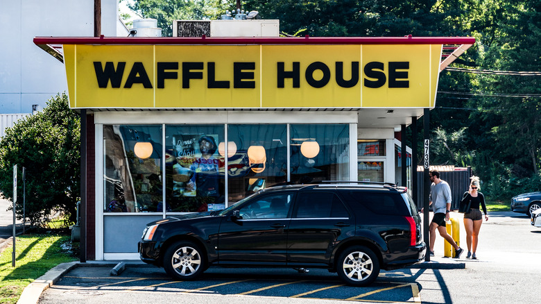 Waffle House storefront car 