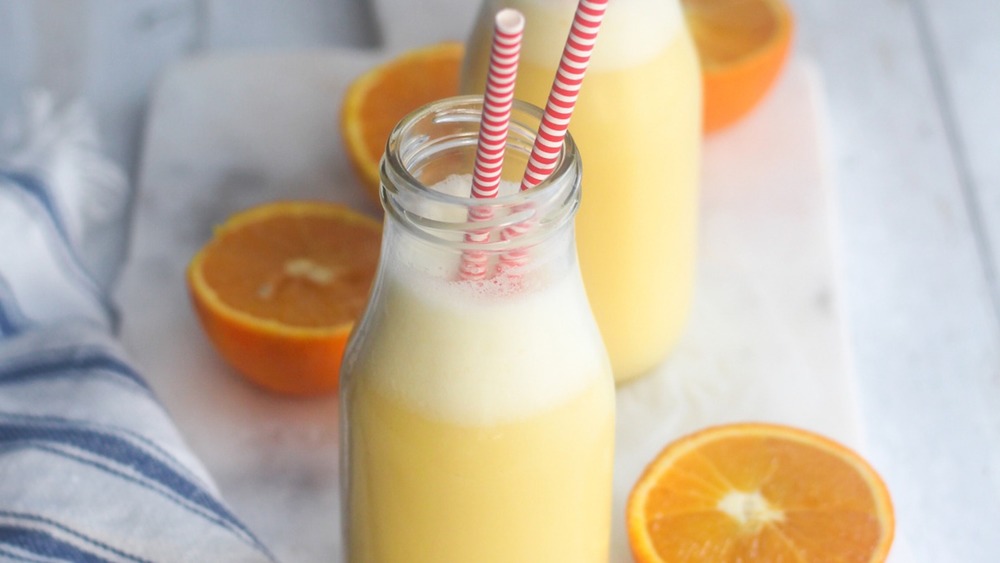 Orange Julius recipe served with straws