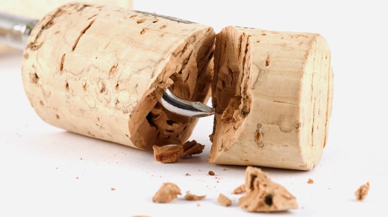 dry, brittle cork removed from a whiskey bottle
