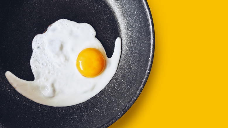 nonstick skillet with egg