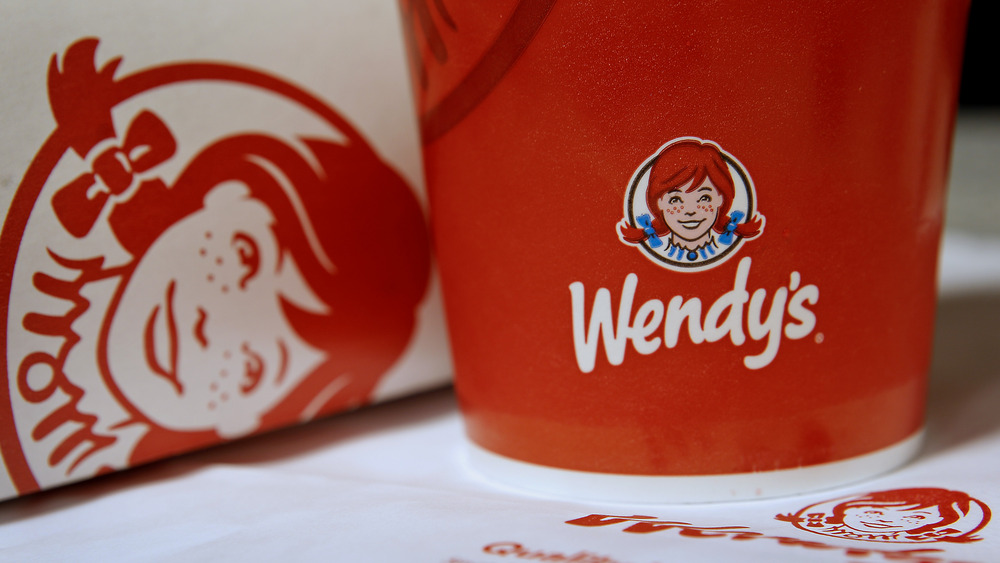 Wendy's cup and logo on menu