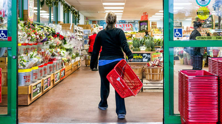 Customer entering Trader Joe's