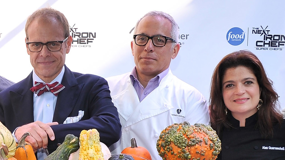 Alton Brown, Geoffrey Zakarian, Alex Guarnaschelli at event